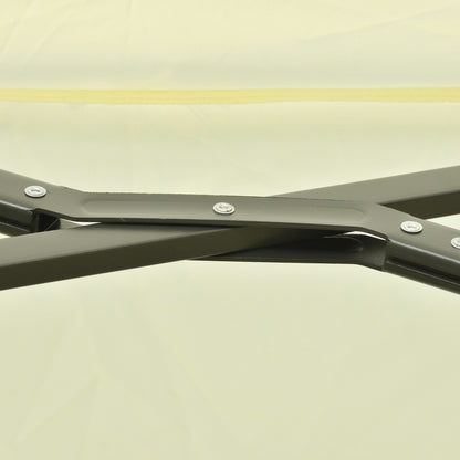 Outsunny Double Parasol Patio Umbrella Garden Sun Shade w/ Steel Pole 12 Support Ribs Crank Handle Easy Lift Twin Canopy - Beige