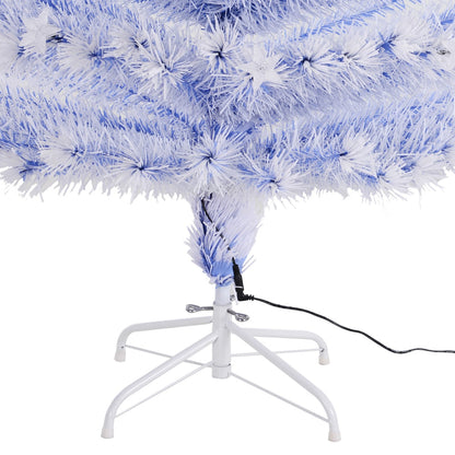 Artificial Fibre Optic Christmas Tree With 26 LED Lights Pre-Lit White Blue 6FT