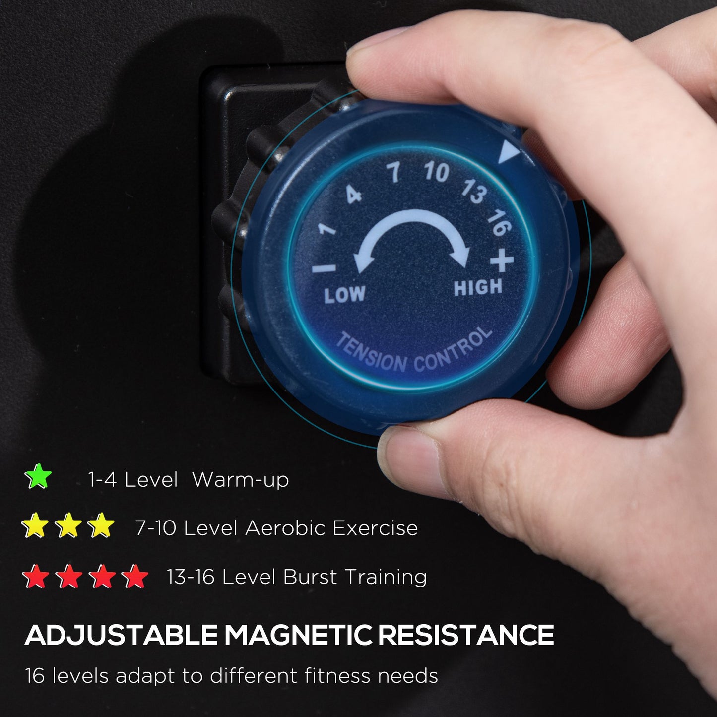 Rowing Machine with 16 Level Adjustable Resistances Magnetic Foldable Rower w/ 2 Aluminium Slide Rails, Digital Monitor for Home Use, Gym