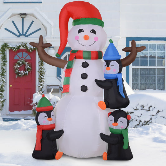 Christmas Inflatable Snowman And Penguins Outdoor Home Seasonal Holiday Decoration With LED Light