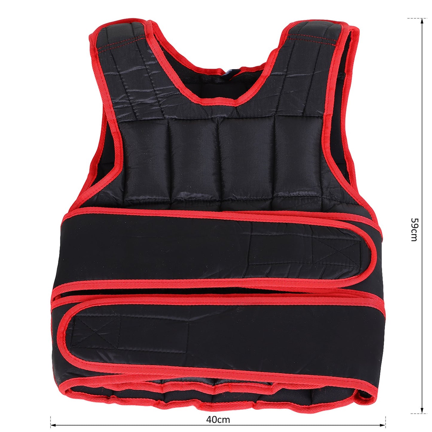20kg Metal Sand Weight Adjustable Unisex Trainer Fitness Training Vest Black/Red