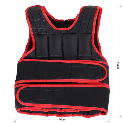 20kg Metal Sand Weight Adjustable Unisex Trainer Fitness Training Vest Black/Red