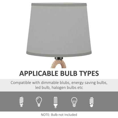 Farmhouse Table Lamp with Rope Base for E27 LED Halogen Bulb, Desk Fabric Light, Bedroom, Living room, Study