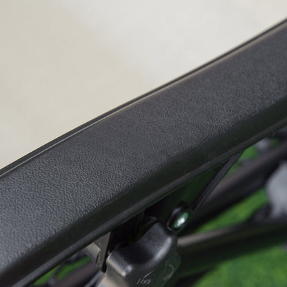 Outsunny 3 Piece Folding Zero Gravity Chairs Sun Lounger Table Set w/ Cup Holders Reclining Garden Yard Pool, Beige