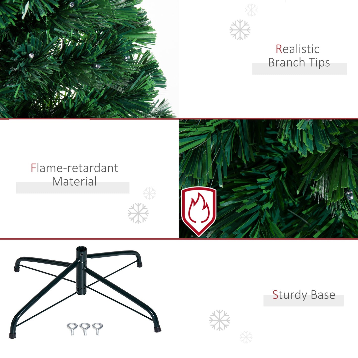 4ft Pre Lit Christmas Tree Artificial Tree with Multi-Coloured Fibre Optic LED Light 4ft - 120cm