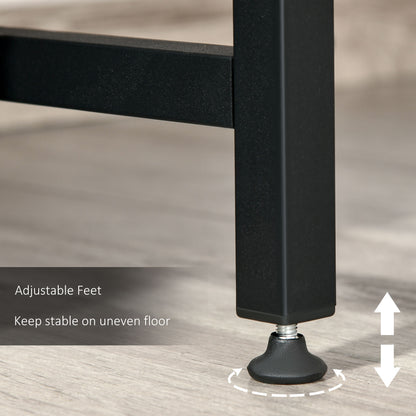 Computer Desk With Storage Shelf Adjustable Feet Metal Frame Home Office Laptop Study Writing Workstation Table Rustic Brown