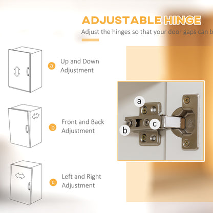 Kitchen Cupboard, 5-Tier Storage Cabinet with Adjustable Bottom Shelf, Open Microwave Countertop, White