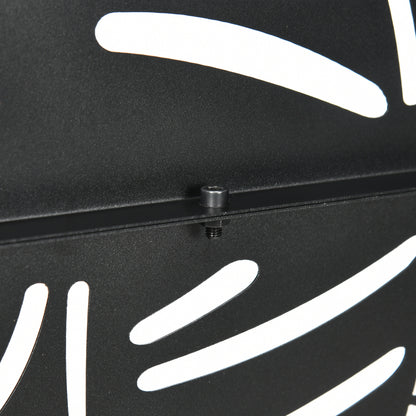 Outsunny Outdoor Privacy Screen with Stand and Ground Stakes, 6.5FT Metal Outdoor Divider, Decorative Privacy Panel for Garden Willow Branch Style