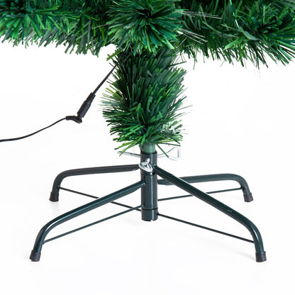 5ft 150cm Green Fibre Optic Artificial Christmas Tree With Stars