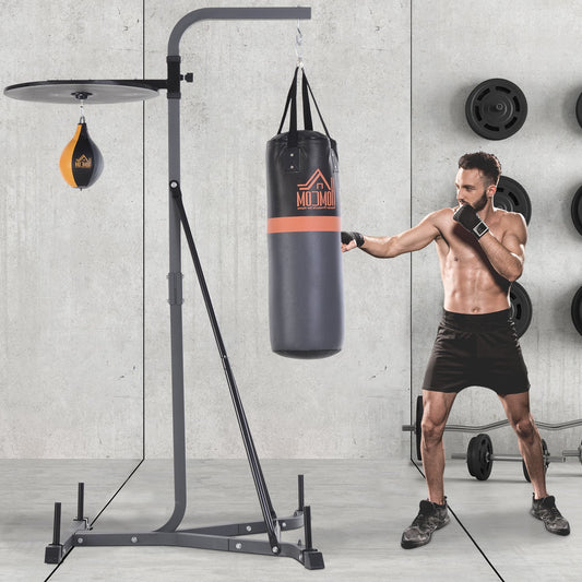 Freestanding Duo Punch Training Punchbag Sandbag Adjustable Height Home Agility Training Steel Frame