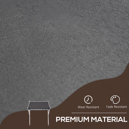 Outsunny Balcony 2 x 1.5m Manual Adjustable Awning DIY Patio Clamp Awning Canopy  Retractable Shade Shelter - Grey