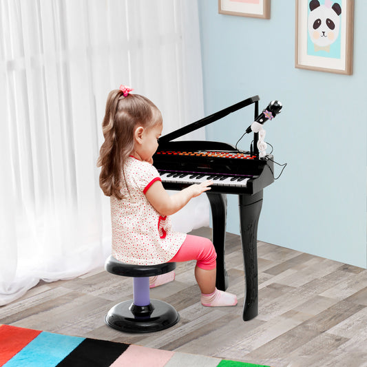 Mini Electronic Piano With Stool Black