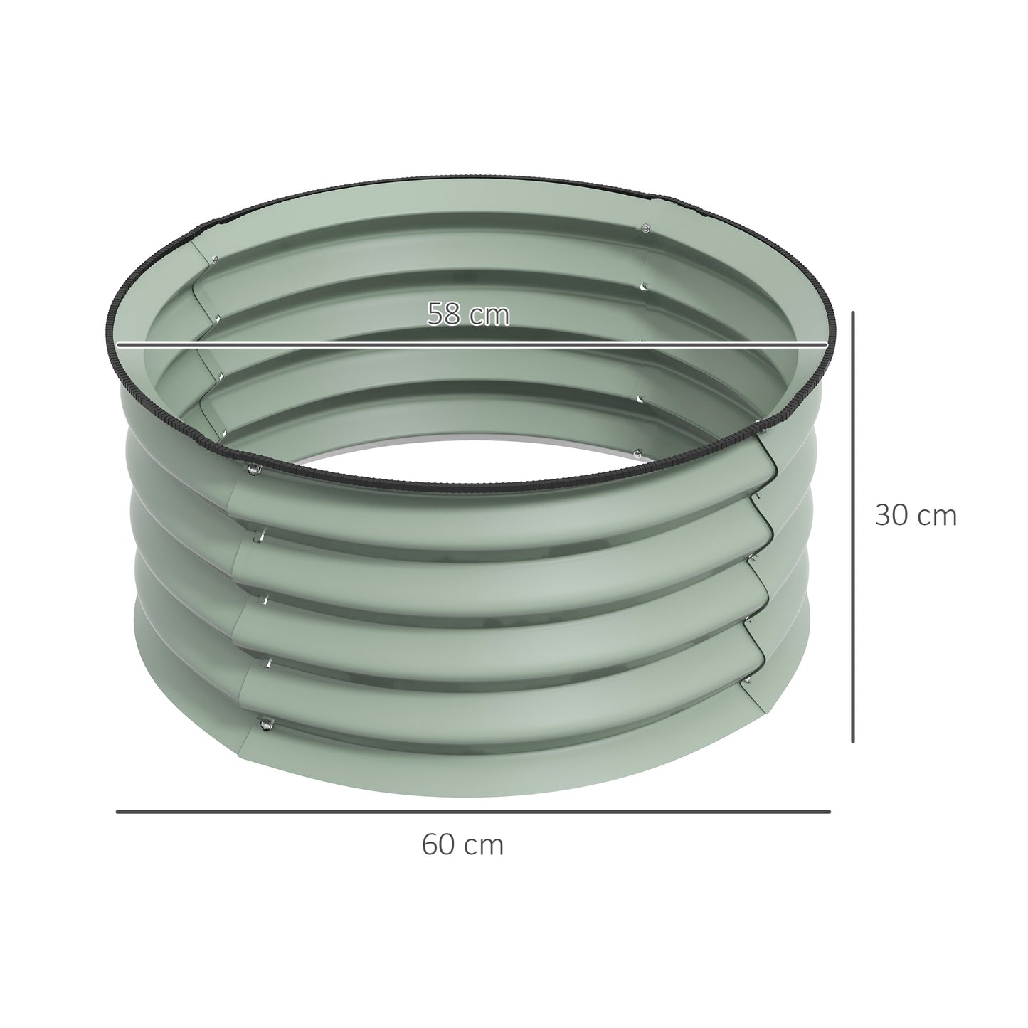 Outsunny Set of 2 Raised Garden Bed, Metal Planter Box with Safety Edging, Easy-to-assemble Stock Tank