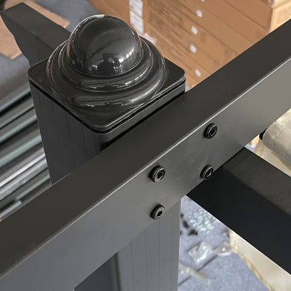 Outsunny 4 x 3(m) Aluminum Pergola Gazebo Garden Shelter with Retractable Roof Canopy for Outdoor, Patio, Cream White