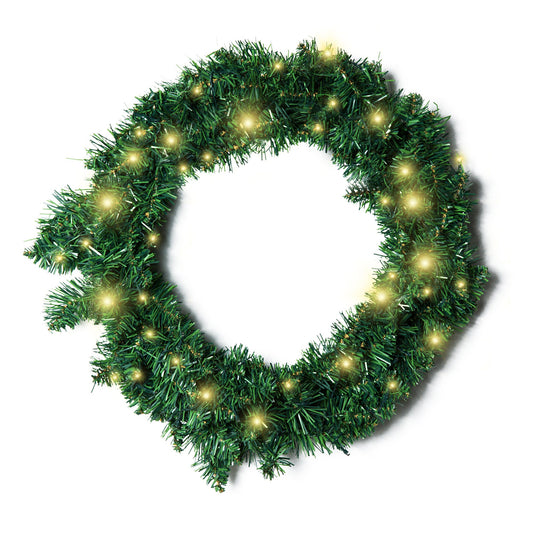 Christmas Wreath Decoration, 50 LED Lights