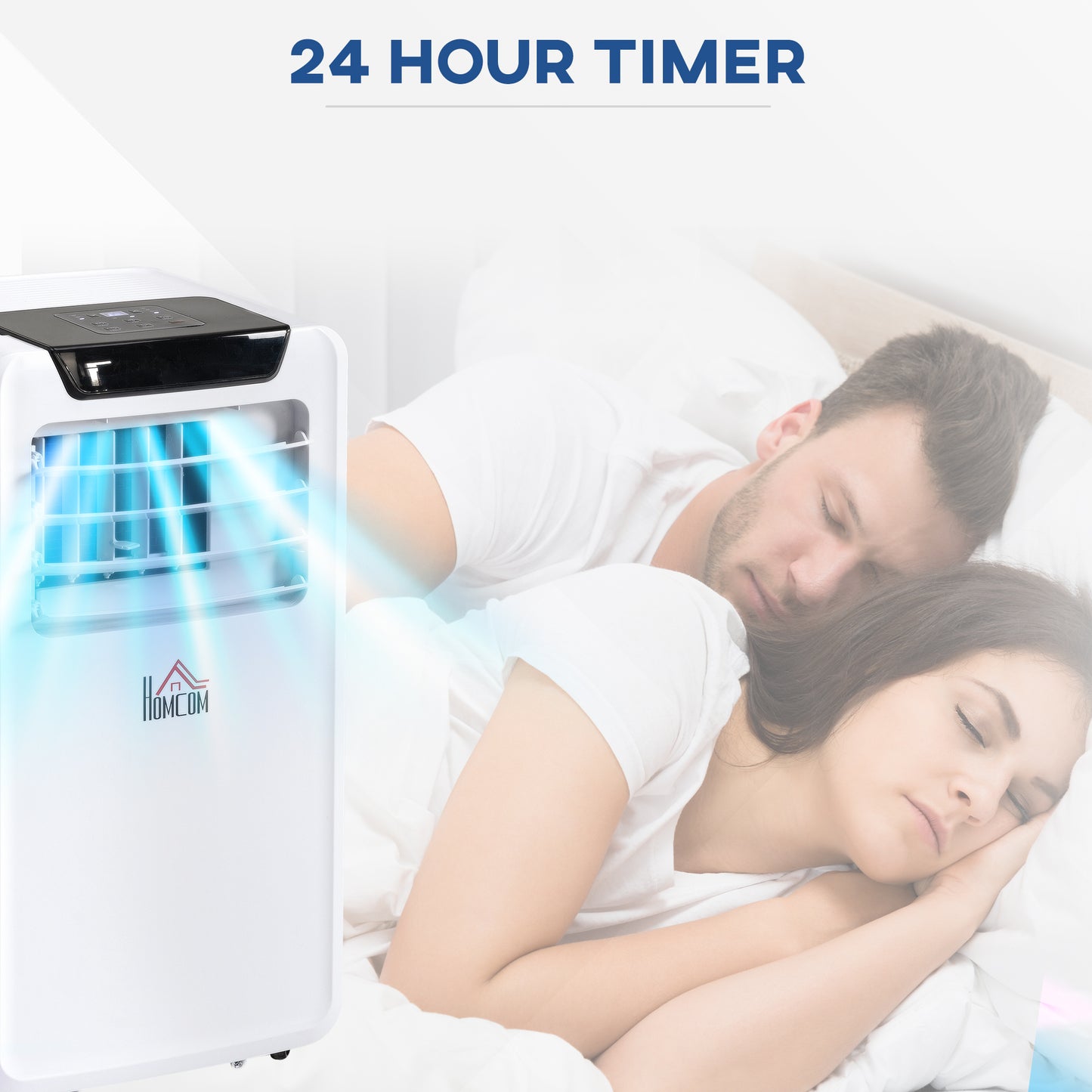 Mobile Portable Air Conditioner Cooling Dehumidifying Ventilating Ac Unit w/ Remote Controller, LED Display, Timer, White 10000 BTU