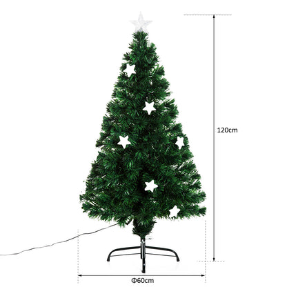 4ft 120cm Fibre Optic Artificial Christmas Tree With Stars