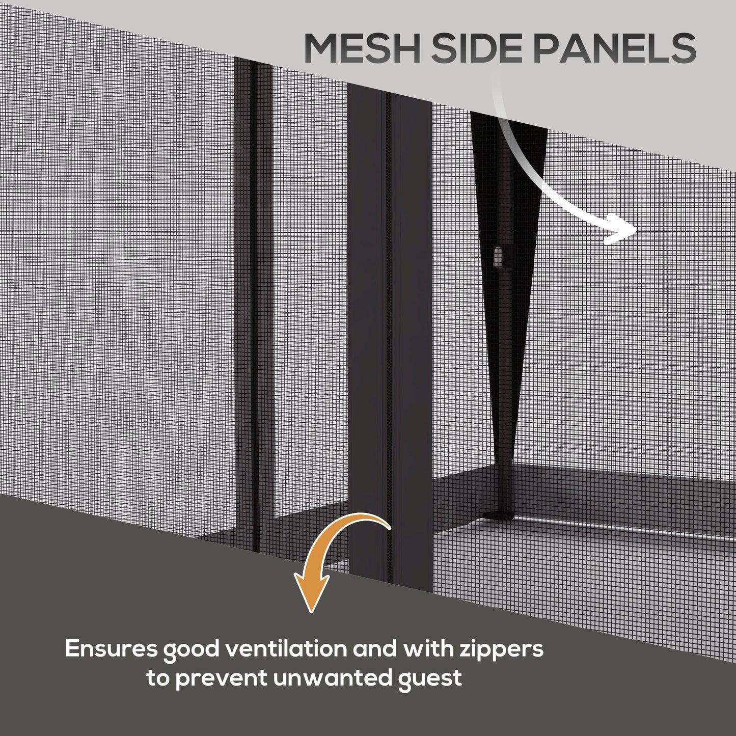 Outsunny 3 x 3(m) Pop Up Gazebo with Mosquito Netting, 1 Person Easy up Marquee Party Tent 1-Button Push Double Roof Carry Bag, Sandbags Grey