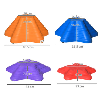 Outsunny 11 Piece Balance Stepping Stones for Kids Starfish Style Non-slip Obstacle Course Stackable Balance Blocks Encourage Toddler Balance