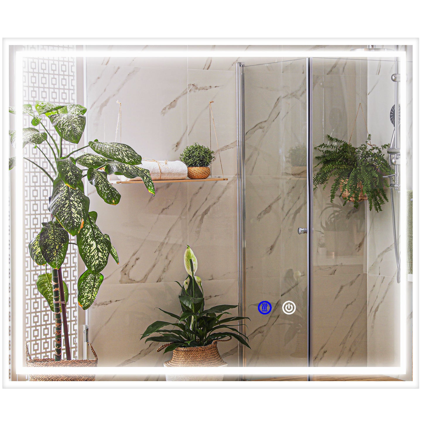 Kleankin LED Bathroom Mirror with Lights, Illuminated Makeup Mirror, Vanity Mirror with 3 Colour, Smart Touch, Anti-Fog