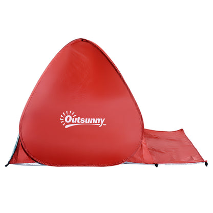 Outsunny Pop-up Portable Beach Hiking UV Protection Patio Sun Shade Shelter Tent for 2-3 Person-Red