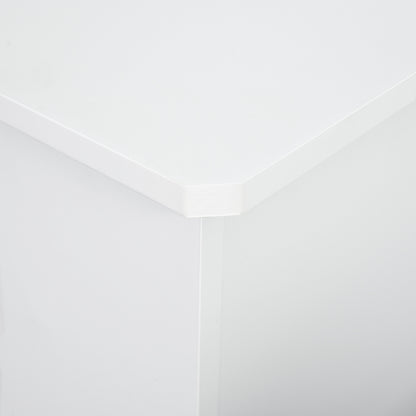 MDF White Painted Radiator Cover Slatted Cabinet Shelving Display Horizontal Style Modern Piece 172L x 19W x 81H cm