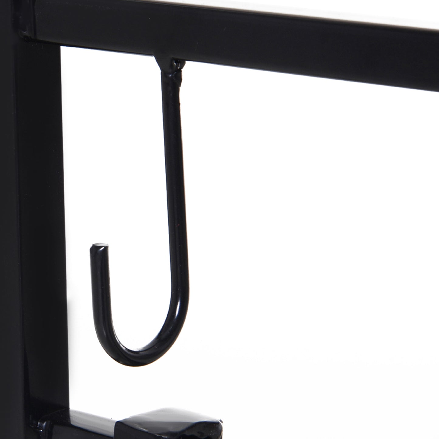 Outsunny Firewood Stand Log Rack Holder 84cm with 4-PC Fireplace Tools Set, Indoor Outdoor, Metal, Black