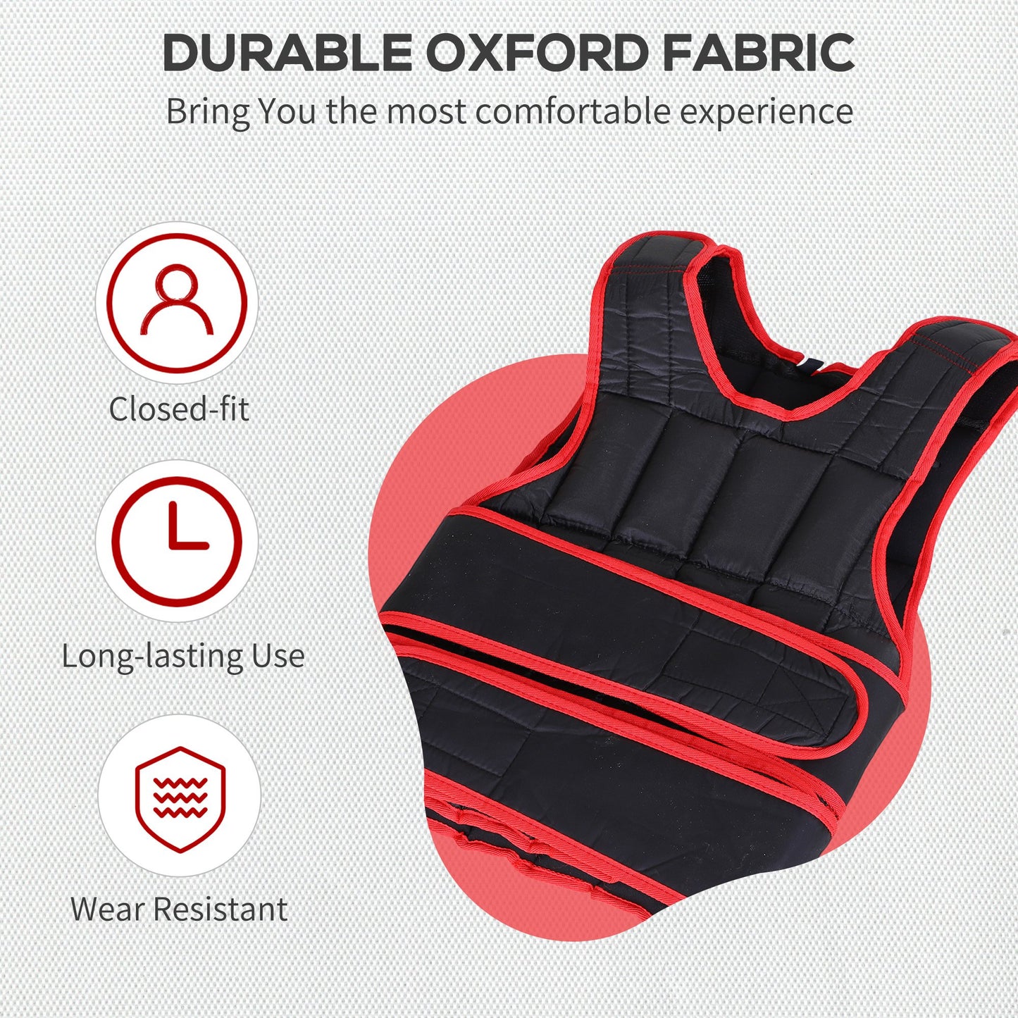 20kg Metal Sand Weight Adjustable Unisex Trainer Fitness Training Vest Black/Red