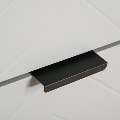 Bedside Cabinet with 2 Drawer Storage Unit, Unique Shape Bedroom Table Nightstand with Metal Base