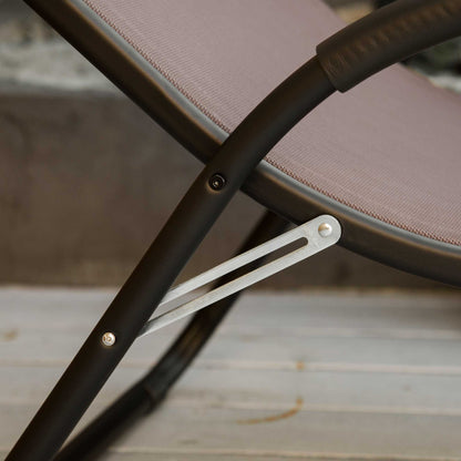 Outsunny Folding Chaise Lounge Chair, Reclining Garden Sun Lounger for Beach, Poolside and Patio, Dark Brown