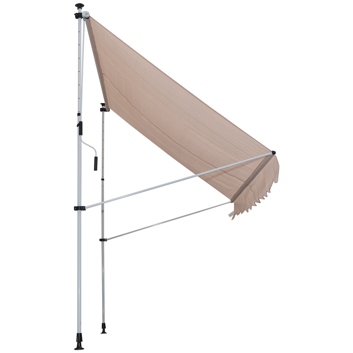 Outsunny 2 x 1.5m Garden Patio Manual Awning Canopy Sun Shade Shelter Adjustable Aluminium Frame Awning Beige