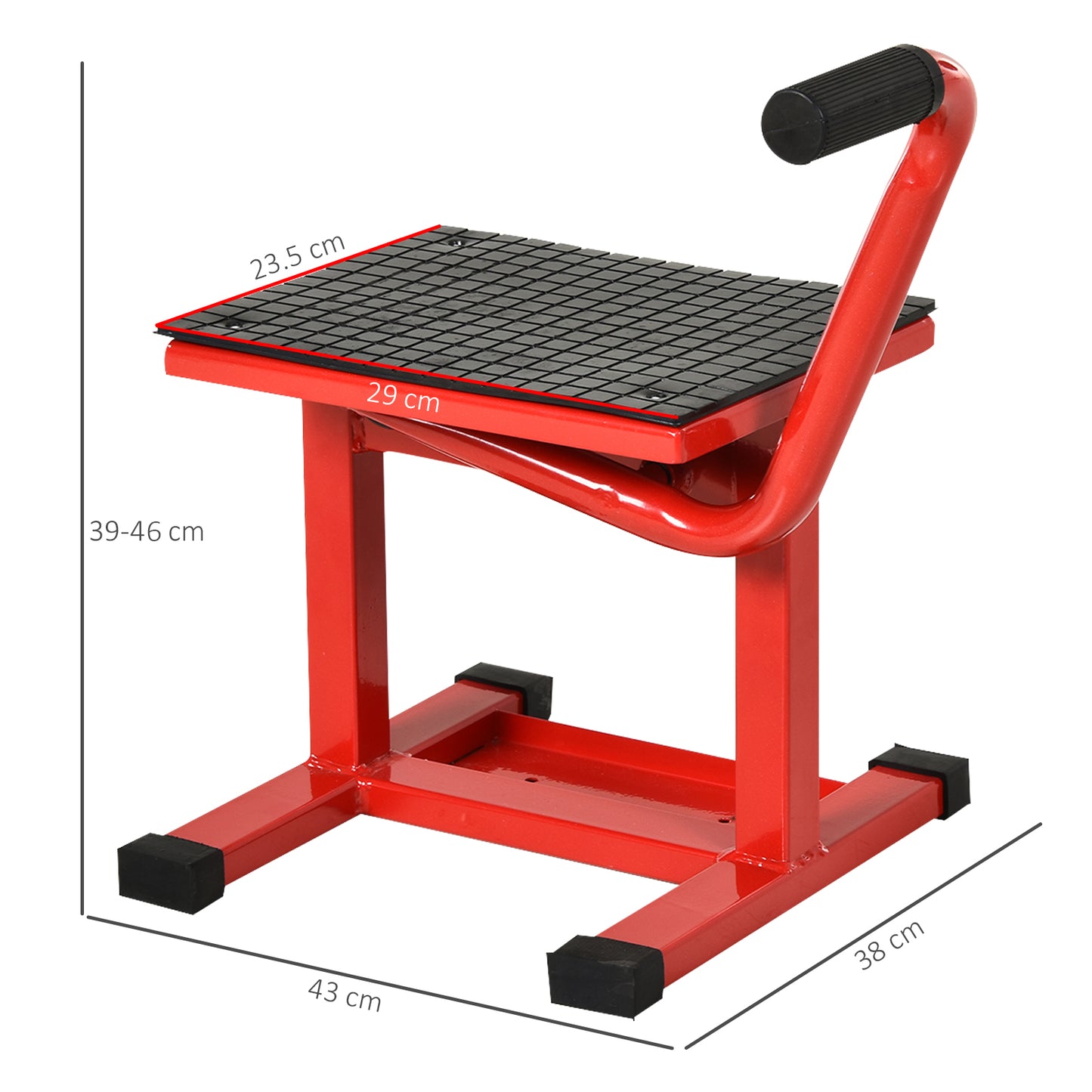 DURHAND Steel Manual Repair Motorcycle Lift Red