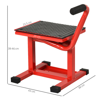 DURHAND Steel Manual Repair Motorcycle Lift Red