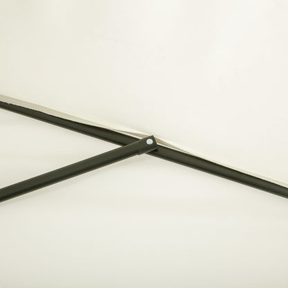 Outsunny Balcony Half Parasol Semi Round Umbrella Patio Crank Handle (2.3m, Beige)- NO BASE INCLUDED