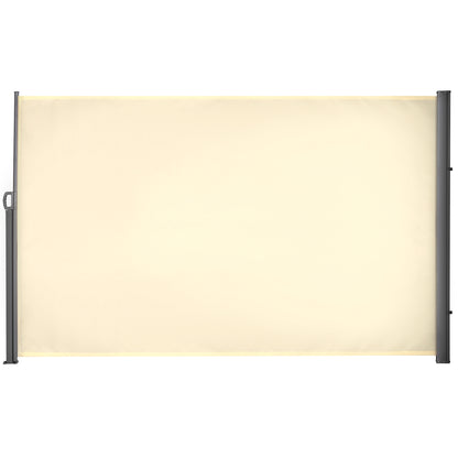 Outsunny Retractable Sun Side Awning Screen Fence Patio Garden Wall Balcony Screening Panel Outdoor Blind Privacy Divider (3x1.8M, Cream White)