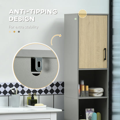 Kleankin Free Standing Bathroom Cabinets, Tall Bathroom Cabinet with Door and Adjustable Shelves, 31.4x30x165cm