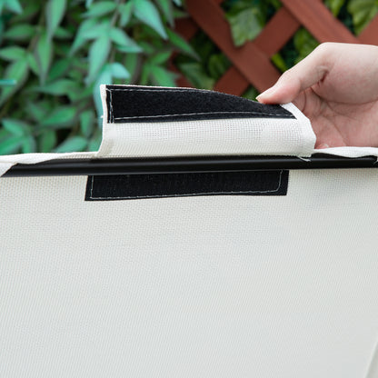 Zero Gravity Garden Deck Folding Chair Patio Sun Lounger Reclining Seat with Cup Holder & Canopy Shade - White