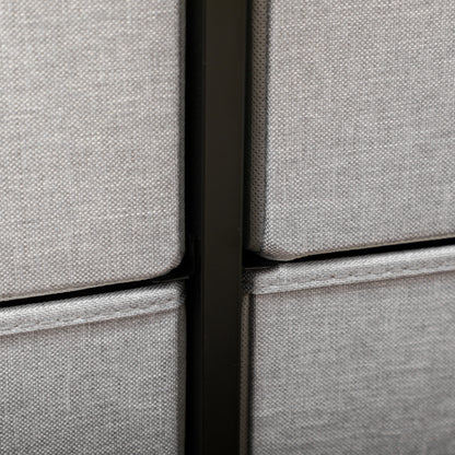 Chest of Drawers, Fabric Storage Drawers, Industrial Bedroom Dresser w/8 Fabric Drawers, Steel Frame, Wooden Top for Nursery, Living Room Grey