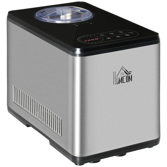 Ice Cream Maker Machine, 1.5L Stainless Steel Gelato, Sorbet, Milkshake, Frozen Yoghurt Maker with Detachable Mixing Paddle LED Display