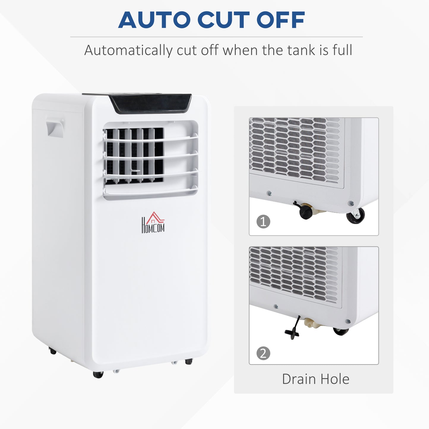 Mobile Portable Air Conditioner Cooling Dehumidifying Ventilating Ac Unit w/ Remote Controller, LED Display, Timer, White 10000 BTU