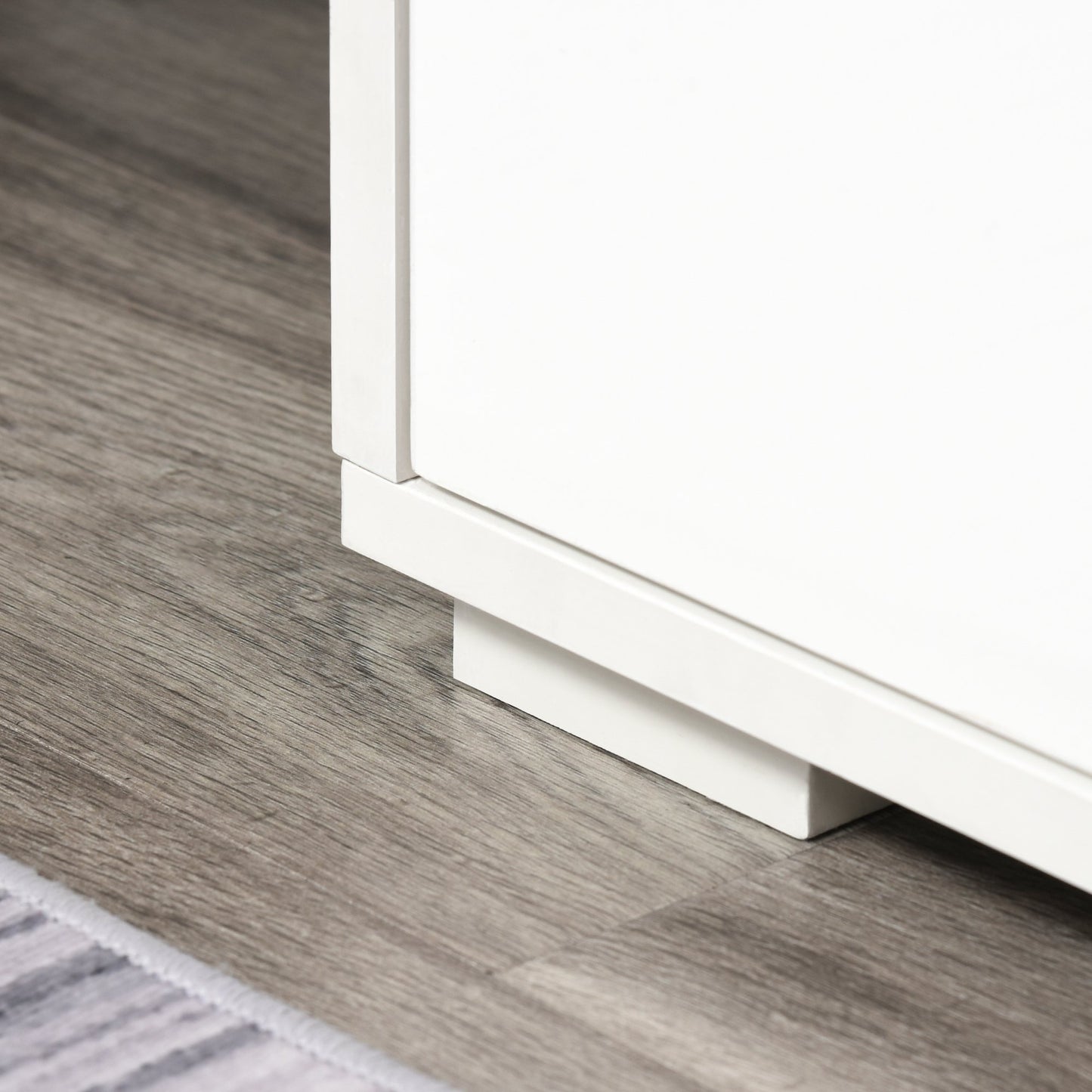 Modern TV Stand Media Unit w/ High Gloss Door Cabinet 2 Shelves Living Room Office Home Furniture White