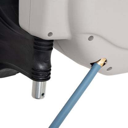Outsunny Retractable Hose Reel w/ Any Length Lock, Auto Rewind Slow Return System, and 180° Swivel Wall Mounted Bracket, 10m+1.6m