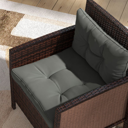 Outsunny 4-Piece Seat Cushions Back Pillows Replacement, Patio Chair Cushions Set for Indoor Outdoor, Light Grey