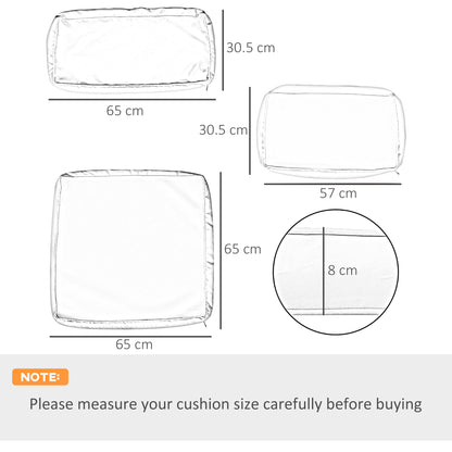 Outsunny Garden Rattan Sofa Seat Cushion Covers Replacement Outdoor, No Cushion Included, Beige