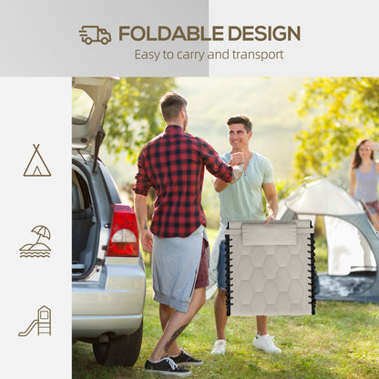 Foldable Sun Lounger Set With 5 Level Reclining Back, Outdoor Tanning Chairs With Build-in Padded Seat, Loungers With Side Pocket, Headrest - Khaki