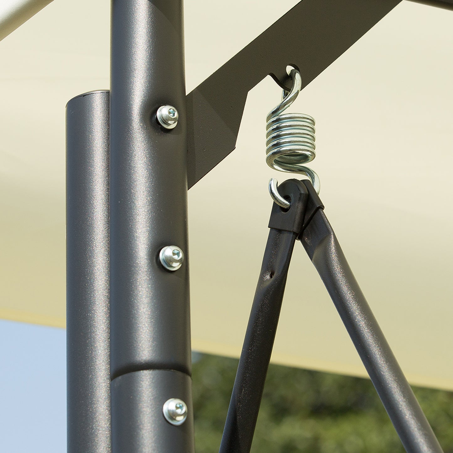 Outsunny 185L*125D*173H cm Swing Chair-Beige/Black