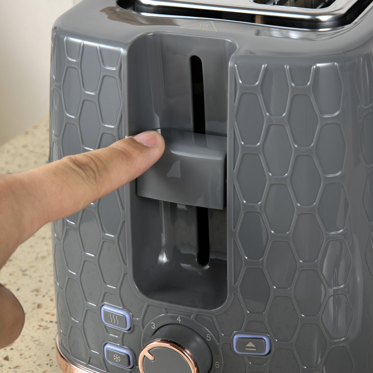 Fast Boil Kettle & 2 Slice Toaster Set, Kettle and Toaster Set with Auto Shut Off, Browning Controls, Grey 1.7L 3000W