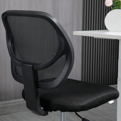 Ergonomic Draughtsman Chair for Standing Desk | Armless | Curved Mesh Back | Padded Seat | Adjustable Footrest Ring | Seat Height 50-70cm | 5 Wheels | 120kg | Black