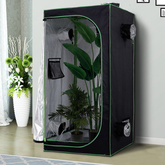 Outsunny Hydroponic Plant Grow Your Own Tent, 80L x 80W x 160Hcm-Black/Green