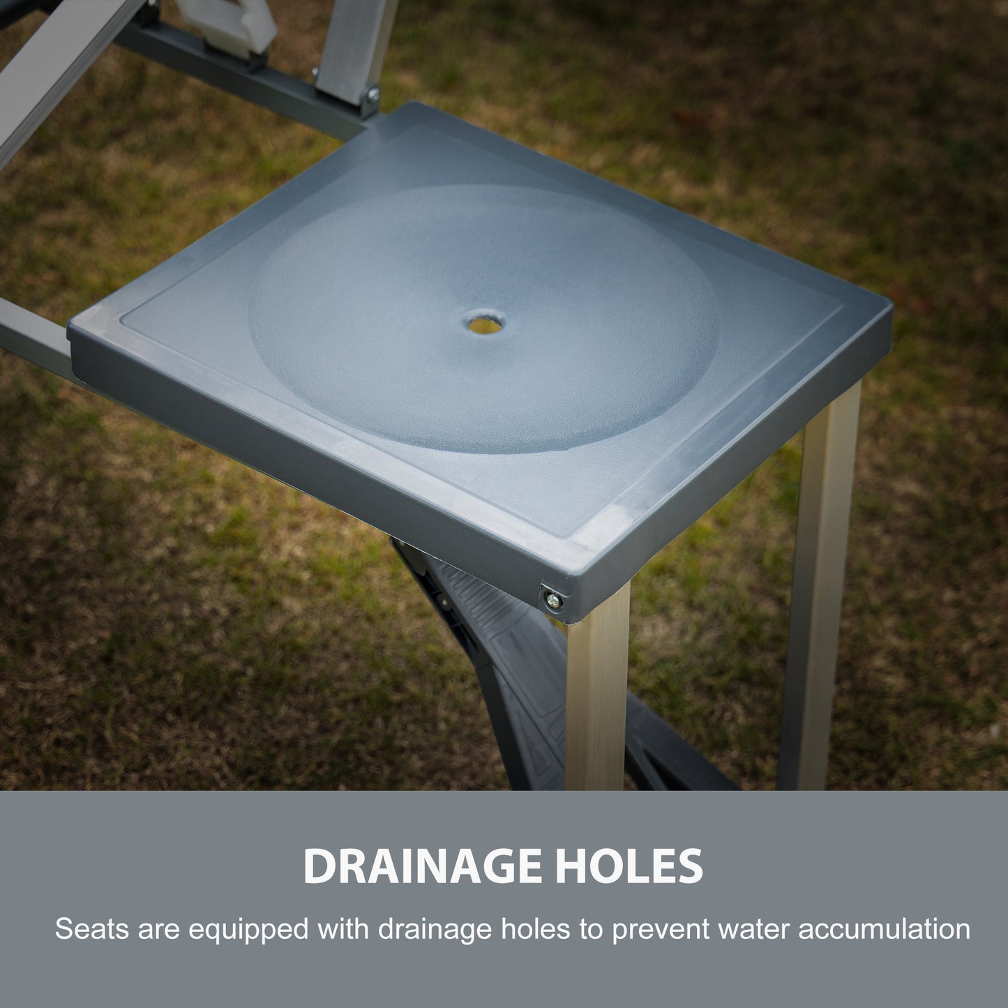 Outsunny Folding Picnic Table and Chair Set Portable Camping Hiking Dining Furniture with Four Chairs, Aluminium Frame and Suitcase for BBQ Party